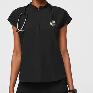 Figs Black Rafaela Scrub Top